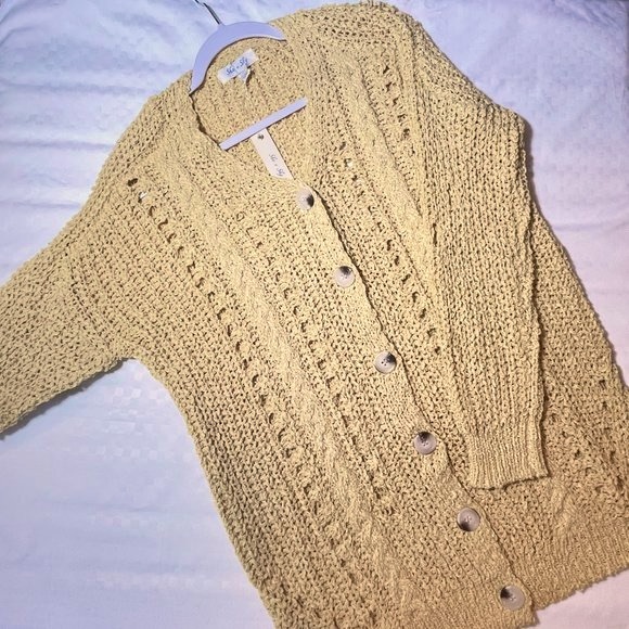 NWT - She + Sky Open Knit Cardi in Banana - Picture 8 of 9